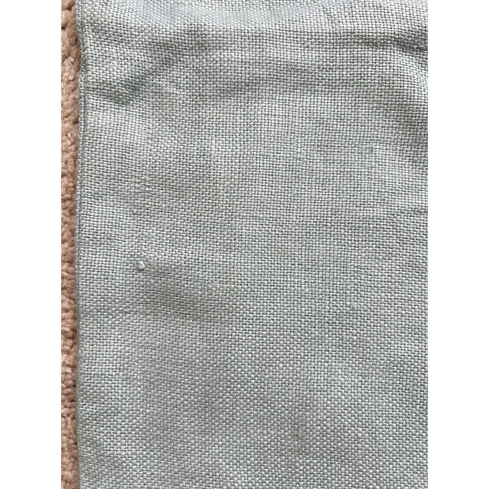 Pottery Barn 100% Linen Pillow Covers Pair Light Blue Gray Button 19x17 22780